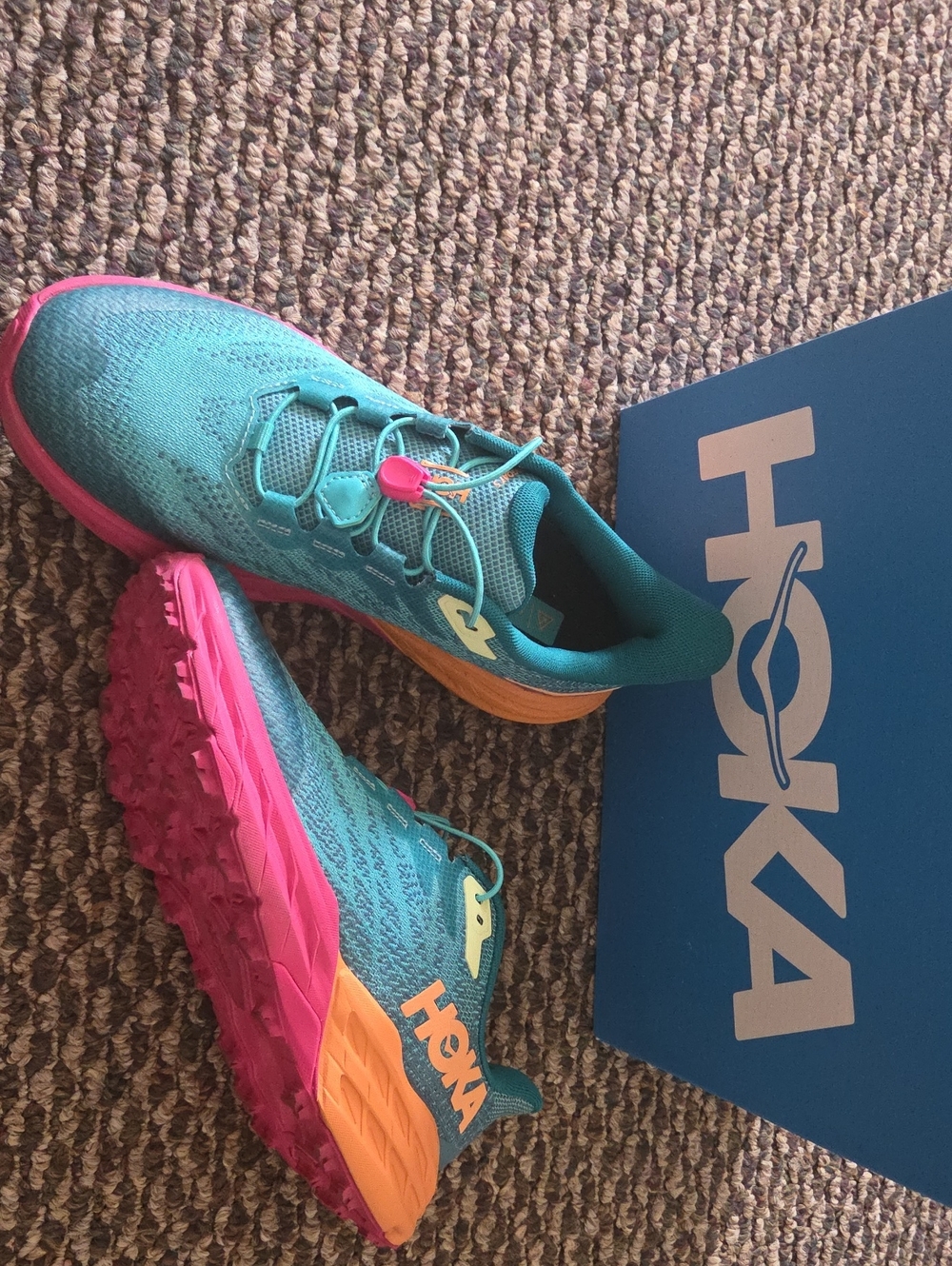 Hoka Women's Teal Pink Trail Sneakers Speedgoat Youth